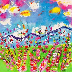 Buy JERI DUBE Original Painting Impressionism Collectible Wildflowers 12x12 Canvas • 41.44£