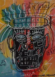 Buy Fine Unique Painting – Expressive Portrait, Signed Jean Michel Basquiat, W COA • 869.67£
