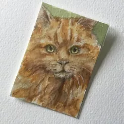 Buy ACEO Watercolour Painting 'Ginger Tom’ Cat - Original, Not A Print • 3.20£