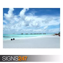 Buy CLOUDS AT BEACH (3318) Beach Poster - Picture Poster Print Art A0 A1 A2 A3 A4 • 1.10£