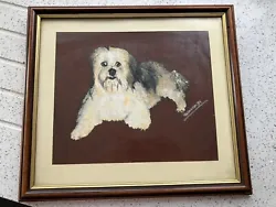 Buy Original Pastel Painting Portrait Of A Lhasa Apso Dog Signed By Local Artist • 1.50£