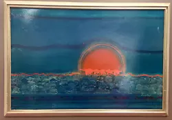 Buy NISSAN ENGEL Stunning Sunset Painting Board Mystical City Framed Art Signed $9K+ • 3,937.47£