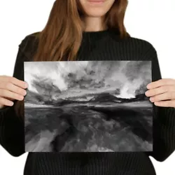 Buy A4 BW - Painting Landscape Sunset At Sea Poster 29.7X21cm280gsm #43323 • 3.99£