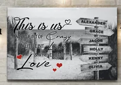Buy Personalised Up To 8 Names / Dates On Street Sign Canvas Wall Art Print • 39.99£