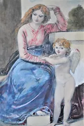 Buy William Edward Frost RA (1810-77) Antique Watercolour Of Female & Putti Prov. • 175£