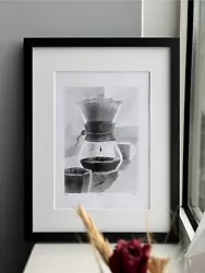 Buy Graphic Ink Paintings 21x29cm (8.3 X 11.7 ) Original Signed Coffee Artwork • 280£