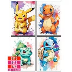 Buy Pokemon Wall Art Children's Bedroom Wall Art Gift Poster Print Pokémon Starter • 5.99£