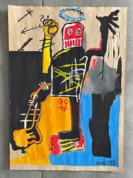 Buy Jean-Michel Basquiat (Handmade) Drawing Watercolor On Old Paper Signed & Stamped • 103.77£