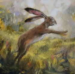 Buy Superb John Silver Original Acrylic Painting Of A Leaping Hare Wildlife Art • 159£