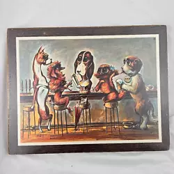 Buy Vintage MIREE Big Eyed Dogs Drinking At Bar 11x14 Litho Print Pub Mancave Sealed • 28.32£