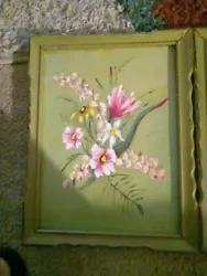 Buy 2 Flower Oil Painting  Picture Vintage By Lanier 06-1978 • 45.48£