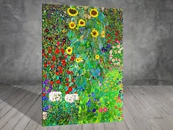 Buy Gustav Klimt Farm Garden With Sun Flower CANVAS PAINTING ART PRINT 392x • 3.96£