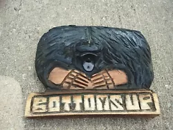 Buy Hand Carved BEAR Bottoms Up Bottle Opener Wall  Wood Carving Man Cave  13  X 11  • 54.63£