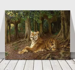 Buy GEZA VASTAGH - Reclining Tiger - CANVAS ART PRINT POSTER - 36x24  • 28.98£
