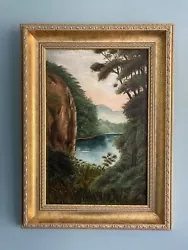 Buy Original Antique Oil Painting, Summer Highland Loch Scene, Scotland, Initialled • 39.99£