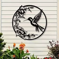 Buy Wall Hummingbird Silhouette Aesthetic Wall Sculptures For Yard Indoor Garden • 14.10£