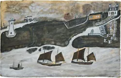 Buy Sailboats And Lighthouse : Alfred Wallis : 1932 : Archival Art Print Primitivism • 64.05£