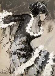 Buy Spanish Dancer Impressionism Pastel Painting Drawing Dorothy Laz Vine Dr1 • 28.94£