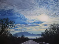 Buy Original Modern Art Sunrise Trees Sky Landscape Oil Painting Clouds Starry Night • 378£