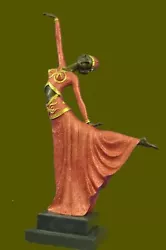 Buy Signed Chiparus Elegant Dancer Extend Her Legs Apart Bronze Sculpture Figurine • 139.20£