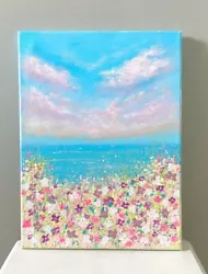 Buy Acrylic Canvas Painting Seascape Wild Flowers Wall Art 30 X 40CM • 40£