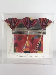 Buy Akiko Sugiyama Red Fans 3 Mixed Media Abstract Sculpture In Shadow Box • 1,515.57£