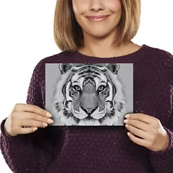 Buy A5 Bw - Tiger Painting Art Wild Animal Print 21x14.8cm 280gsm #40899 • 3.99£