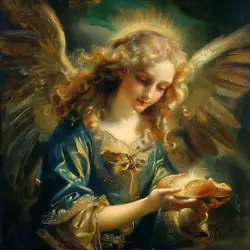 Buy Angel Seraphim Blesses Bread, Canvas Paintings • 35.99£