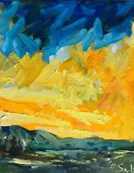 Buy Landscape Oil Painting Canvas Impressionism Collectable COA Sunset Qw4 • 30.30£