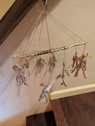 Buy African Rafia Hanging Mobile With Figurines Excellent Condition • 213.46£
