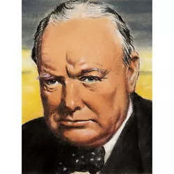 Buy Timym Portrait UK Prime Minister Winston Churchill Painting Large Wall Art Print • 15.99£