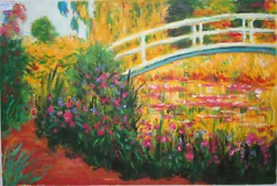 Buy Hand Painted Reproduction Of Oil Painting, Monet, Japanese Bridge, 40x60 Cm • 39.46£