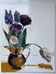 Buy Still Life Flowers Tulips In Palette Knife • 30£