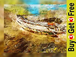 Buy Boat On A Beach, Watercolour Painting - Gift Idea, Wall Art, Unique Gift (print) • 4.99£