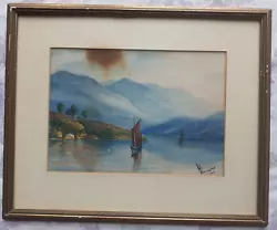 Buy Vintage 1925 Framed Original Watercolour  Scottish Loch  Signed By KB Arrington • 39.99£