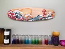 Buy Japanese Wave Skateboard Art Hand Painted By Elfie Ray Wall Art • 300£