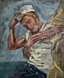 Buy Sailor Man Painting Navy Guy Oil Painting Gay Queer Artwork 100 X 120 Cm • 1,400£