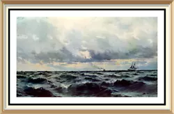 Buy Old Henry Moore Nautical Art Print Seascape NEWHAVEN PACKET Sailboat Sailing • 1.25£