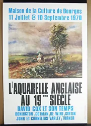 Buy 1970 David Cox English Watercolor Exhibition Poster House Culture De Bourges • 77.22£