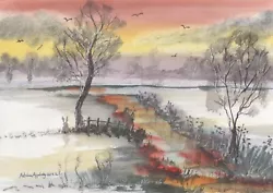 Buy A DECEMBER MORNING - Original Watercolour Painting By ADRIAN APPLEBY • 10£