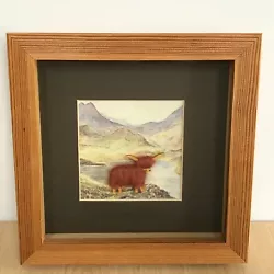 Buy Pauline Murray Woolly Animal Picture Framed Highland Cow Hand Made In Scotland • 19.95£