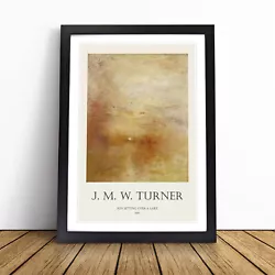 Buy Sun Setting Over A Lake By Joseph-Mallord William Turner Wall Art Print Framed • 18.95£