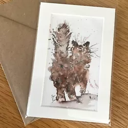 Buy ORIGINAL Watercolour Card. Painting Gift. Mounted Birthday Card. Tabby Cat • 6.50£