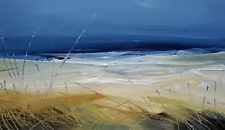 Buy Dune Grasses Landscape / Coastal Art Beach Sea Original Acrylic Painting. • 34£