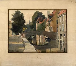 Buy Harold Waite R.B.A (1870-1939, British. Watercolour Of A Scene In Bruges. • 125£