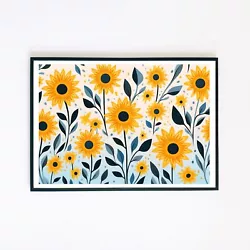 Buy Sunflower Botanical Painting Illustration 7x5 Retro Home Decor Wall Art Print  • 3.95£
