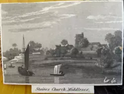 Buy Antique Print Staines Church Middlesex C1850 • 4£