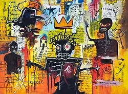 Buy Jean Michel Basquiat (Handmade) Mixed Media Paper Painting Signed And Stamped • 120.37£