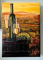 Buy Original Signed Oil Paintings On Canvas  Wine, Grapes And Sun  • 36.99£