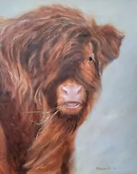 Buy Original Oil Painting  Portrait Of A Highland Cow  Ready To Ship • 169.15£